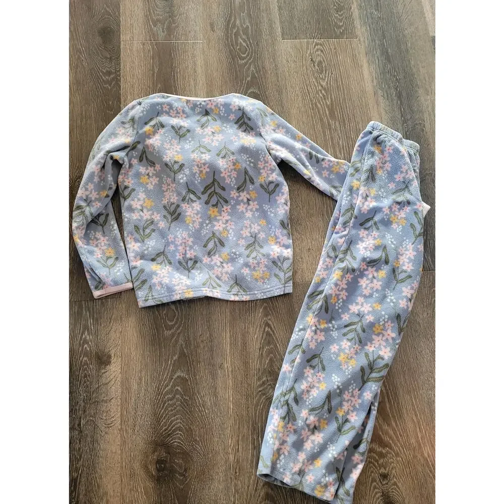 Carter's Girl 2 Piece Fleece Pajamas‎ size 8 Floral Blue #8